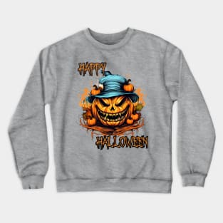 Spooky Pumpkin Happy Halloween Crewneck Sweatshirt